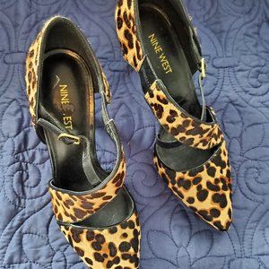 Women's Nine West Leopard heels, Size 7.5 with 3.5 inch heel